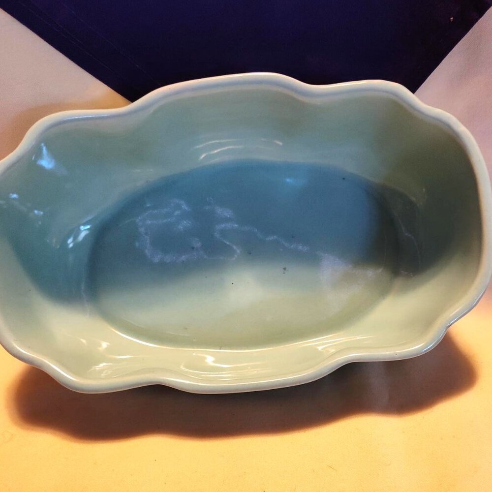 Mid Century Green Pottery Planter, Towel, Vintage Pottery, Hand Towel, candy